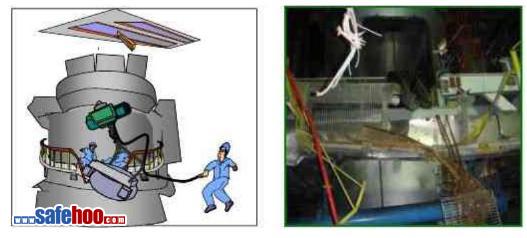 按鈕失靈吊物落 護欄砸壞人受傷