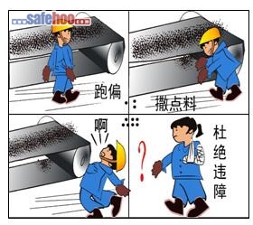 圖省事習(xí)慣性違章作業(yè)、釀惡果皮帶卷斷左胳臂