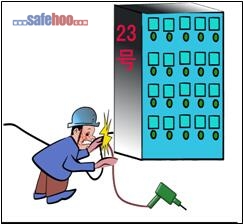 違章接電，造成左臉燒傷