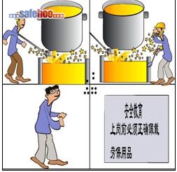 作業(yè)不戴防護鏡、鋼渣火星燙眼睛