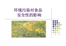 環(huán)境污染對食品安全性的影響