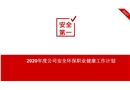 2020年度公司安全環(huán)保職業(yè)健康工作計劃