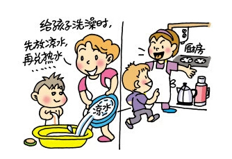 燒燙傷：流動涼水沖洗，別涂牙膏