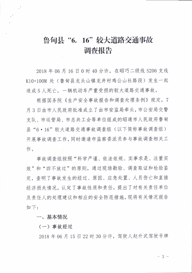 魯?shù)榭h“6·16”較大道路交通事故調(diào)查報(bào)告