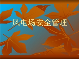 風(fēng)電安全管理課件