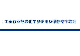 工貿(mào)行業(yè)危險化學(xué)品使用及儲存安全培訓(xùn)